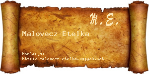 Malovecz Etelka névjegykártya